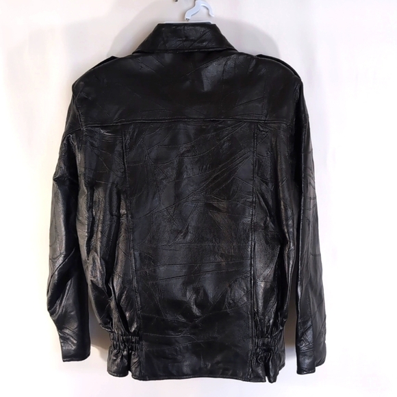 NWT Men's Genuine Black Leather Motorcycle Biker Jacket - Size XXL - Picture 8 of 14